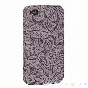 Case for iPhone 4/4S, Printing Pattern, Soft Leather Materials, Any Colors and Logos Available